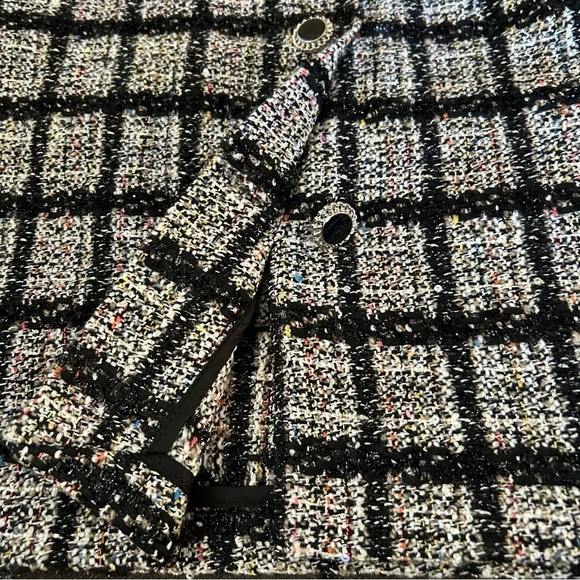 Bagatelle Collection Button Front Black and Confetti Tweed Mini Skirt Sz. M - Picture 12 of 16